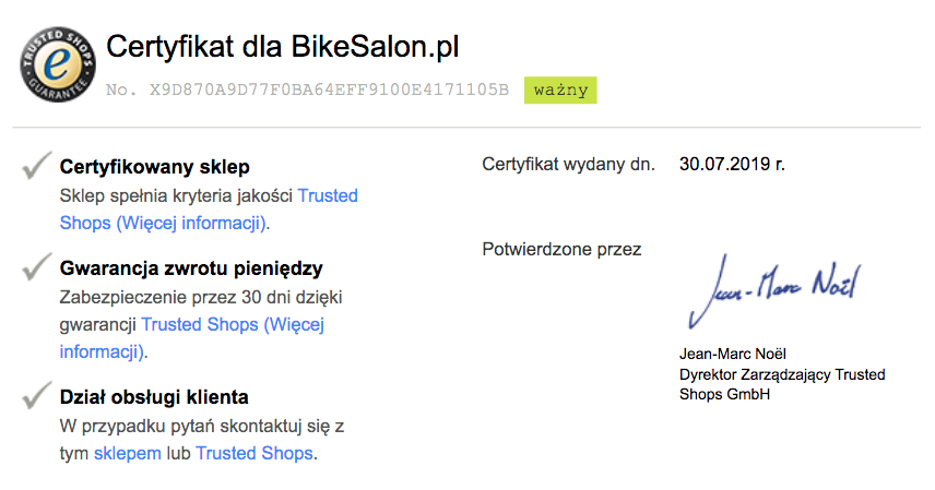 Trusted Shops BikeSalon